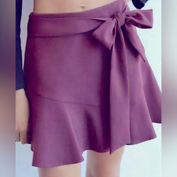 Zara Purple Mini Skirt with Shorts - Picture 1 of 6